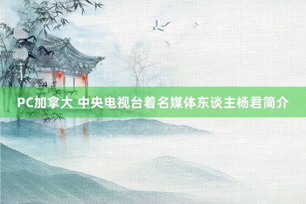 PC加拿大 中央电视台着名媒体东谈主杨君简介