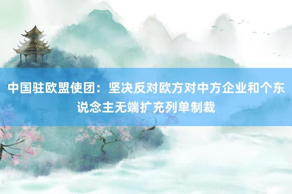 中国驻欧盟使团：坚决反对欧方对中方企业和个东说念主无端扩充列单制裁