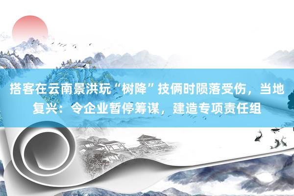 搭客在云南景洪玩“树降”技俩时陨落受伤，当地复兴：令企业暂停筹谋，建造专项责任组
