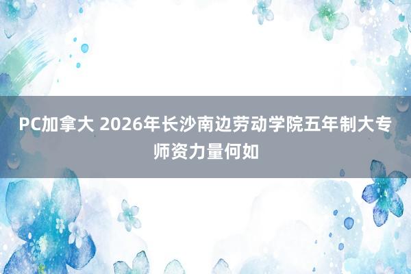 PC加拿大 2026年长沙南边劳动学院五年制大专师资力量何如